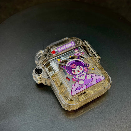 LIGHT UP KUROMI (PURPLE KITTY) CLEAR/CHROME (DURABLE)