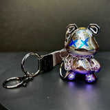 PURPLE SILVER CHROME BEAR KEY CHAIN